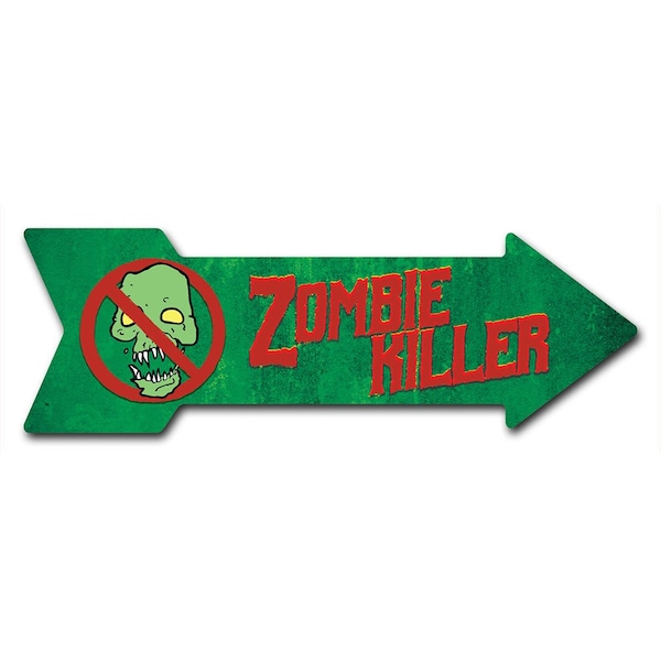 Zombie Killer Arrow Decal Funny Home Decor 36in Wide